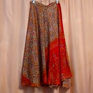 Reversible boho wrap skirt